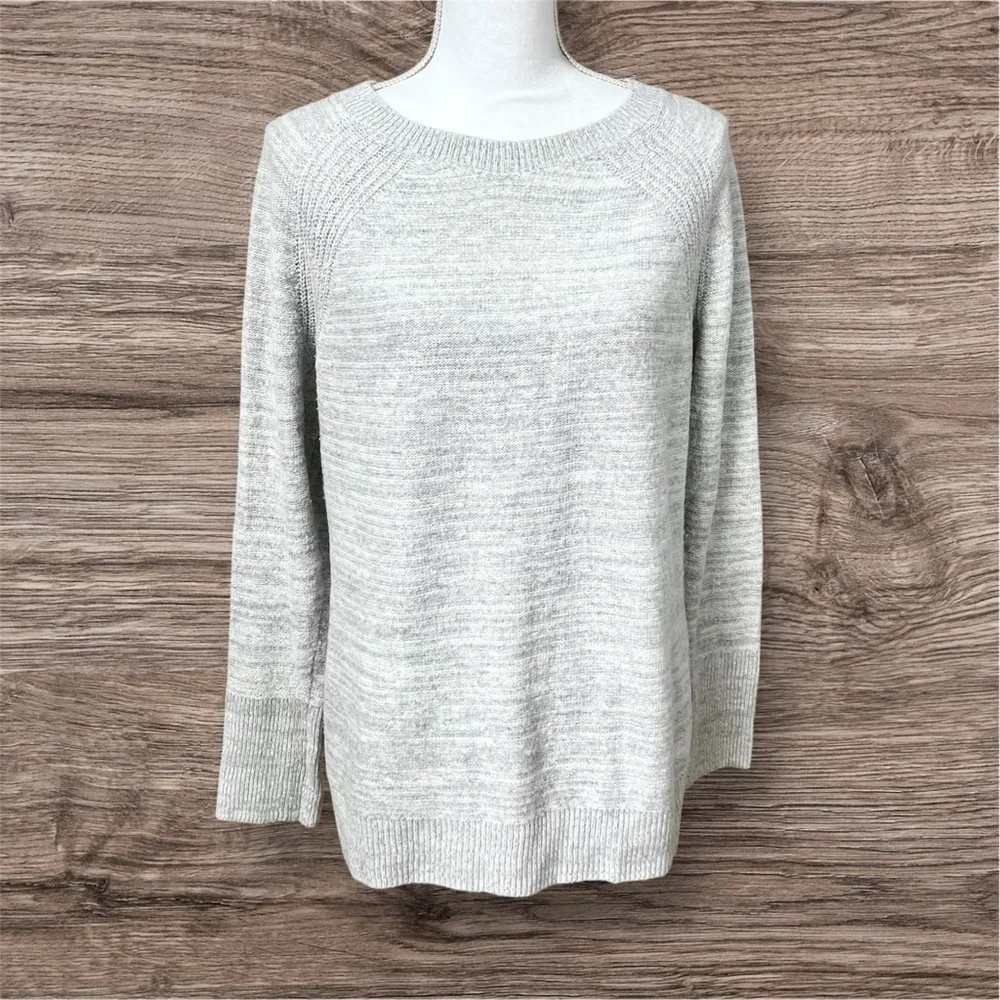 Lou & Grey Light Gray Tunic High-Low Sweater Size M